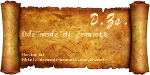 Dömsödi Zsanett névjegykártya