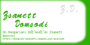 zsanett domsodi business card